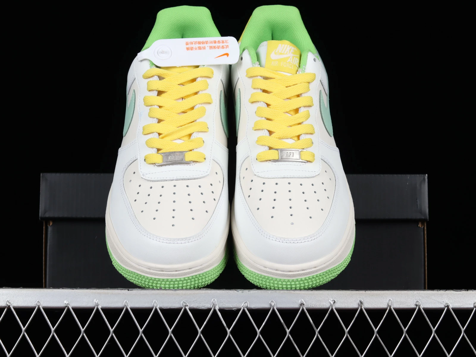 Nike Air Force 1 07 LV8 2 White Green Yellow CW3388-201 - Image 2