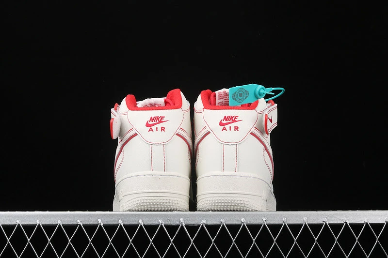 Nike Air Force 1 07 Mid White University Red Shoes AA1118-010 - Image 3