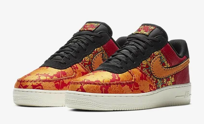 Nike Air Force 1'07 Premium 3 Gym Red Black Canyon Gold Orange Peel AT4144-601