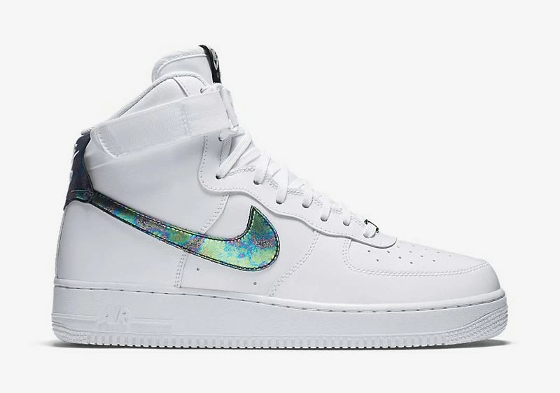 Nike Air Force 1 High LV8 White Metallic Gold Iridescent QS 806403-100