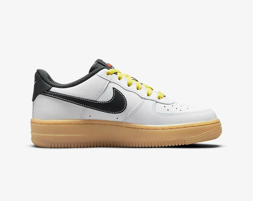 Nike Air Force 1 LV8 GO The Extra Smile White Yellow Strike Gum Light Brown DO5854-100 - Image 2