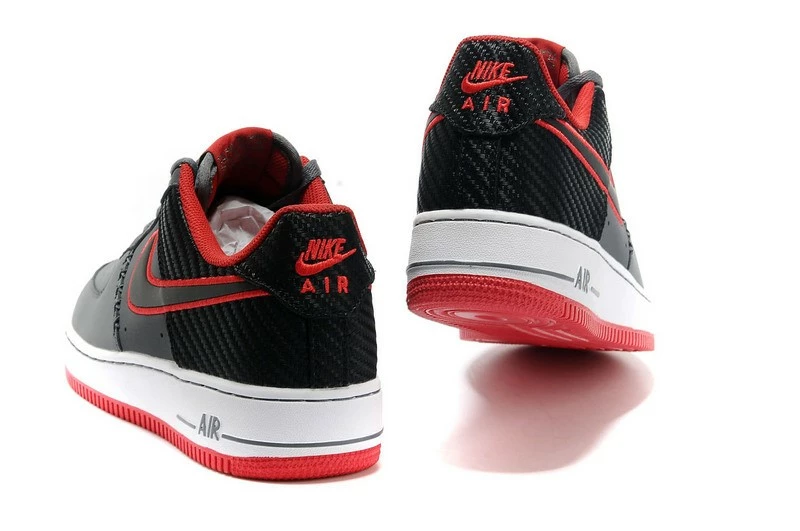 Nike Air Force 1 Low Black Wolf Grey Challenge Red White 488298-036