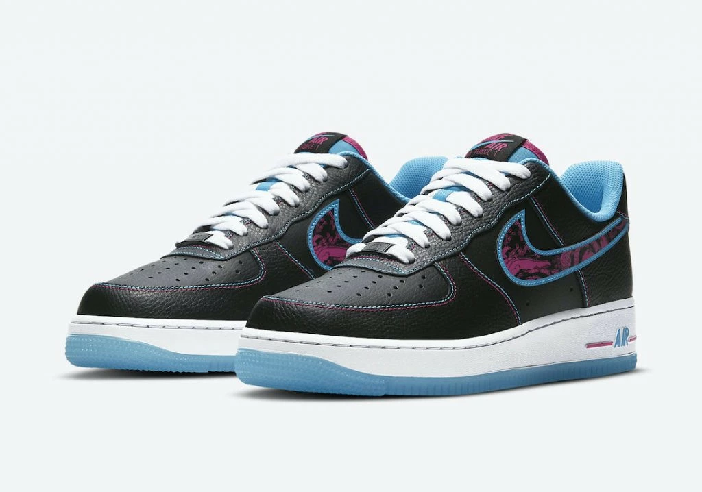 Nike Air Force 1 Low Miami Nights Pink Black Blue Shoes DD9183-001