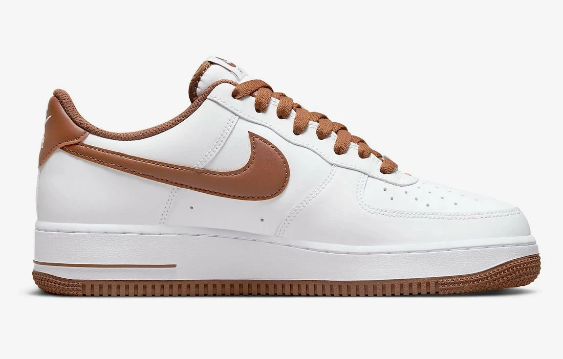 Nike Air Force 1 Low Pecan White Running Shoes DH7561-100 - Image 2