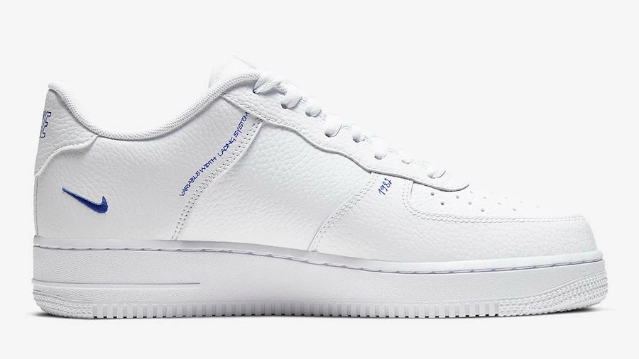 Nike Air Force 1 Low Sketch White Blue Shoes CW7581-100 - Image 2