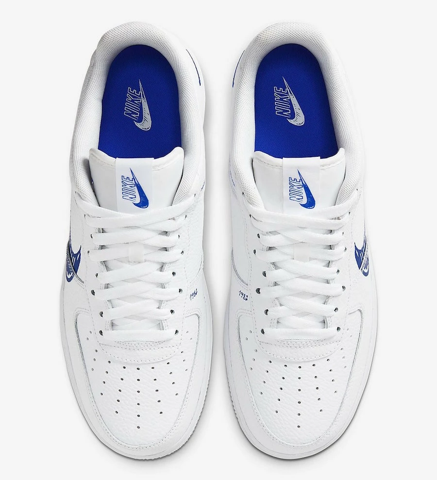 Nike Air Force 1 Low Sketch White Blue Shoes CW7581-100 - Image 3