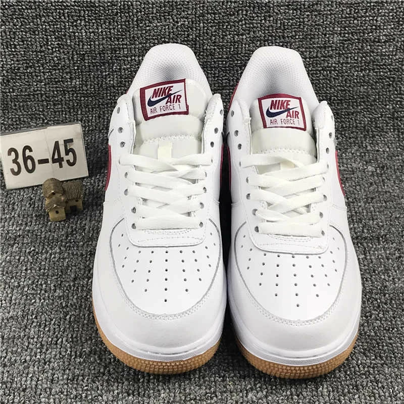 Nike Air Force 1 Low Summit White Team Red Running Shoes CK0057-101 - Image 2