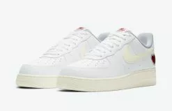 Nike Air Force 1 Low Valentine's Day White University Red Shoes DD7117-001