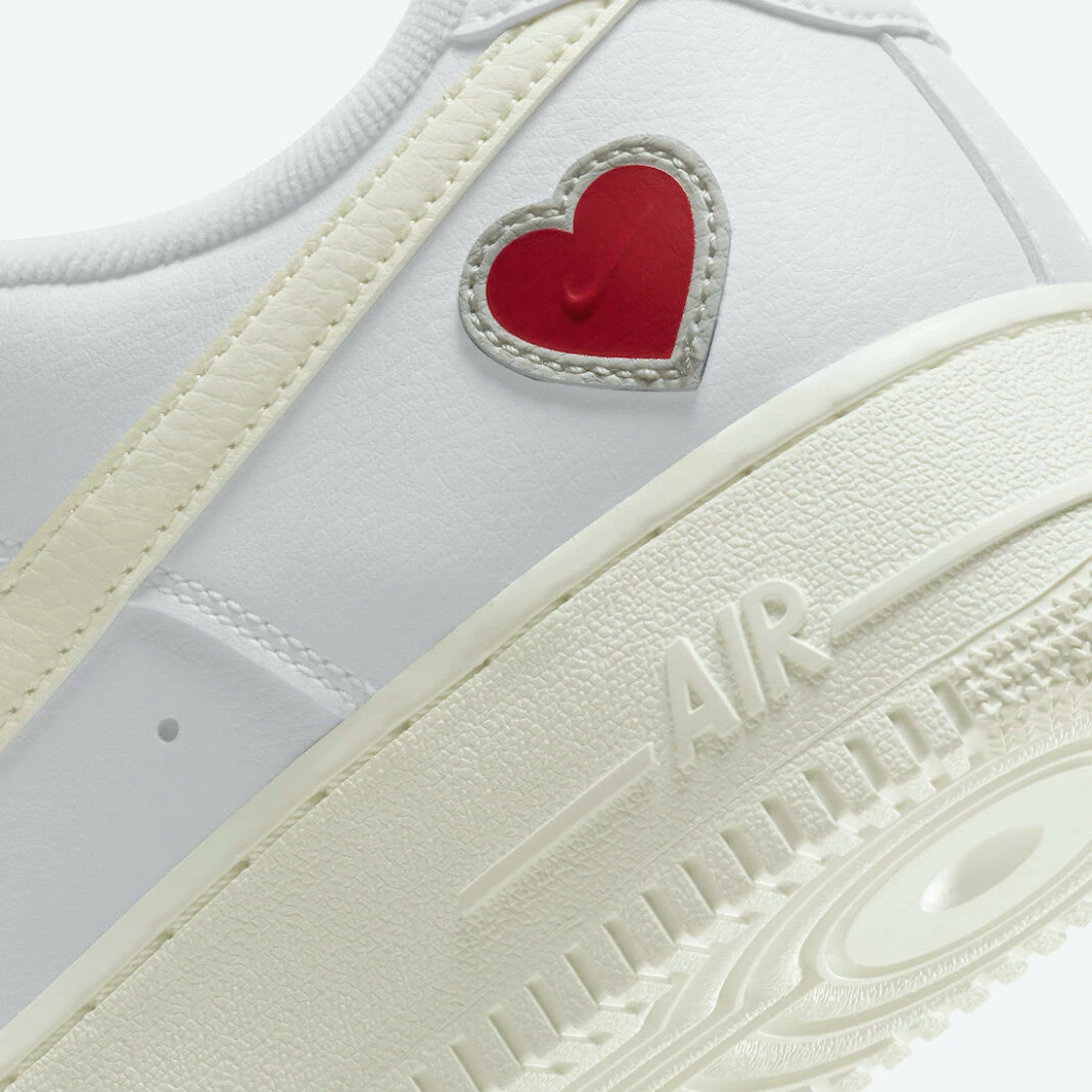 Nike Air Force 1 Low Valentine's Day White University Red Shoes DD7117-001 - Image 7