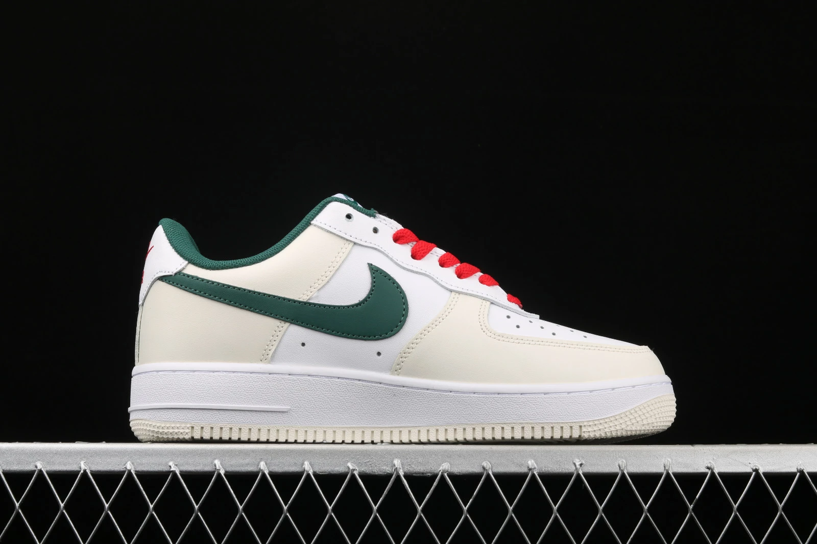Nike Air Force 1 Low White Beige Green Red Womens Shoes FF0902-012 - Image 2