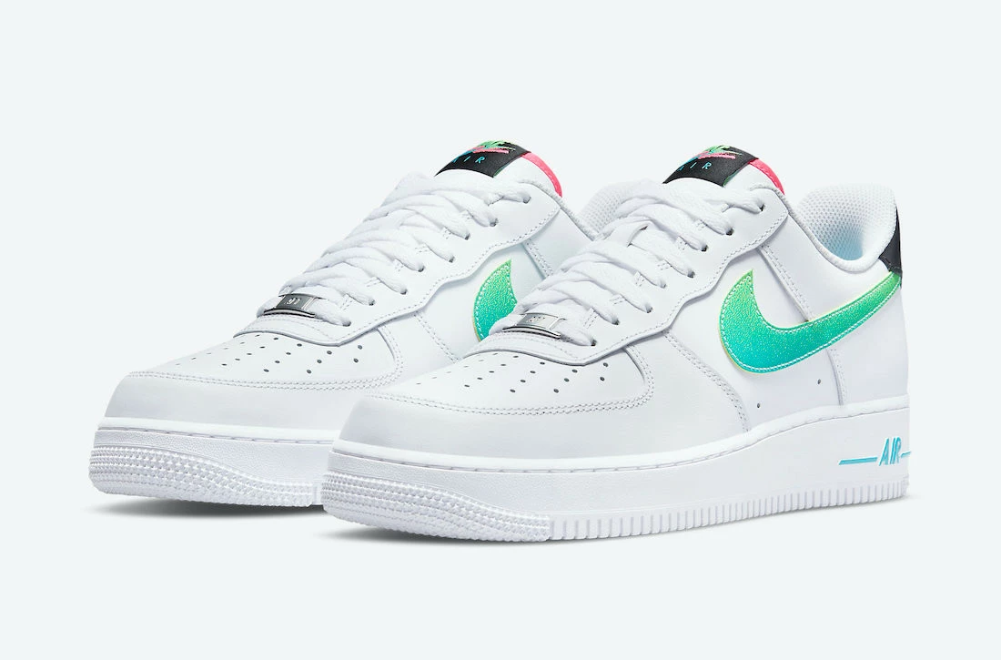 Nike Air Force 1 Low White Bright Crimson Laser Blue Black DJ5148-100