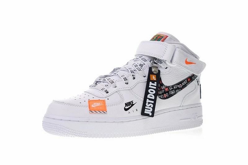 Nike Air Force 1 Mid Just Do It White Black Terra Orange Shoes AQ8650-100