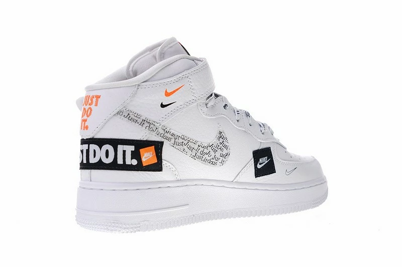 Nike Air Force 1 Mid Just Do It White Black Terra Orange Shoes AQ8650-100 - Image 2