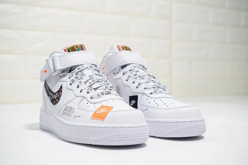 Nike Air Force 1 Mid Just Do It White Black Terra Orange Shoes AQ8650-100 - Image 4