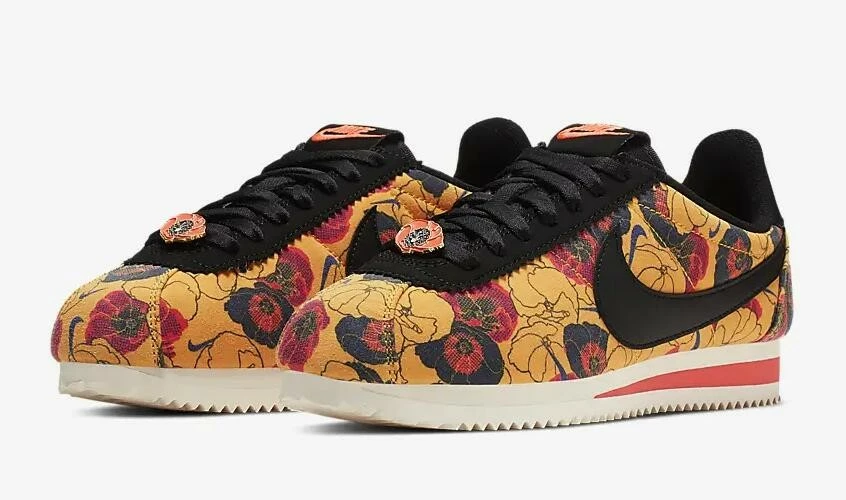 Nike Classic Cortez LX Floral University Gold Bright Crimson Sail Black AV1338-700