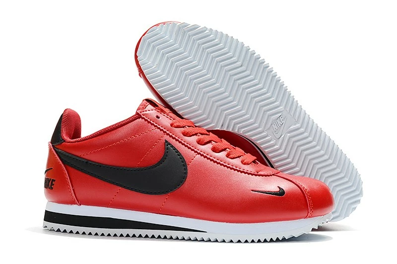 Nike Classic Cortez SE Prm Leather Red Black Embroidery 807473-004 - Image 2