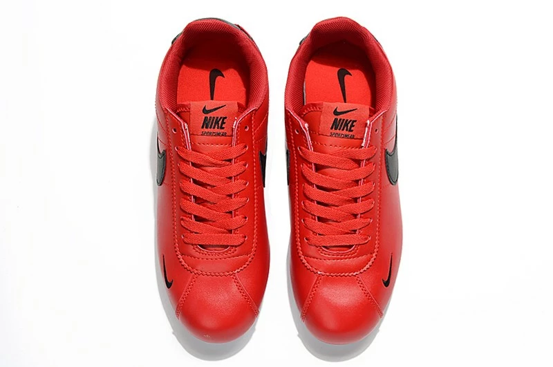 Nike Classic Cortez SE Prm Leather Red Black Embroidery 807473-004 - Image 4