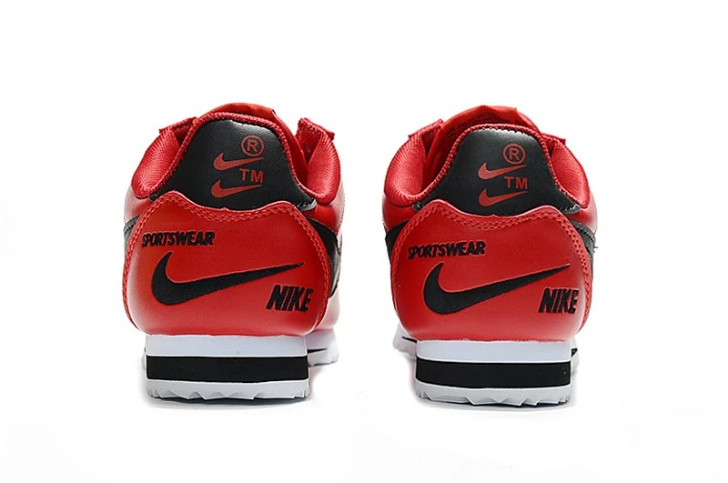 Nike Classic Cortez SE Prm Leather Red Black Embroidery 807473-004 - Image 5