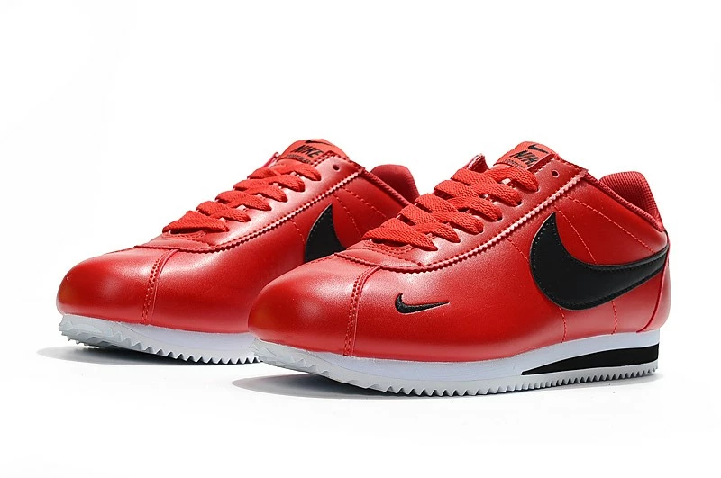 Nike Classic Cortez SE Prm Leather Red Black Embroidery 807473-004 - Image 6