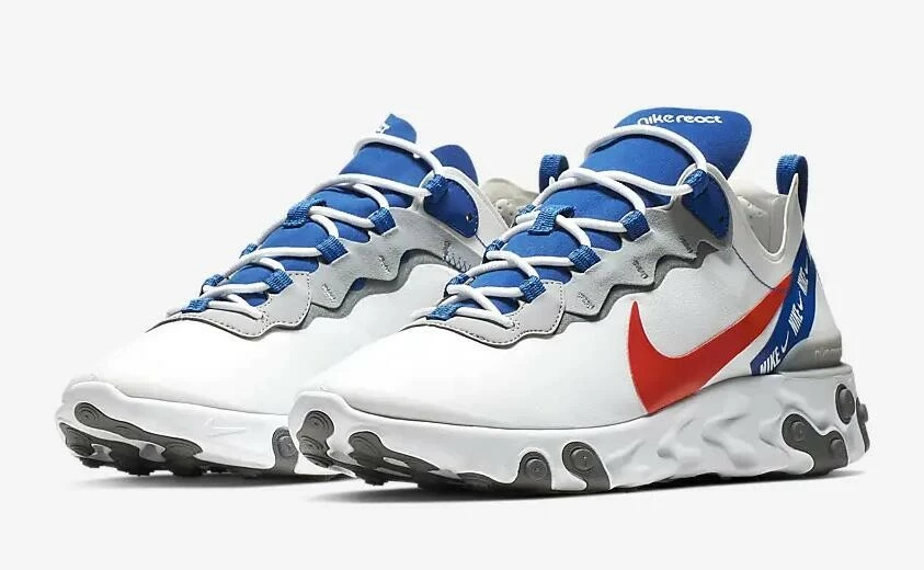 Nike React Element 55 White Game Royal Habanero Red CD7340-100