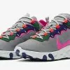 Nike React Element 55 Wolf Grey Hyper Crimson Mystic Green Laser Fuchsia BQ2728-006
