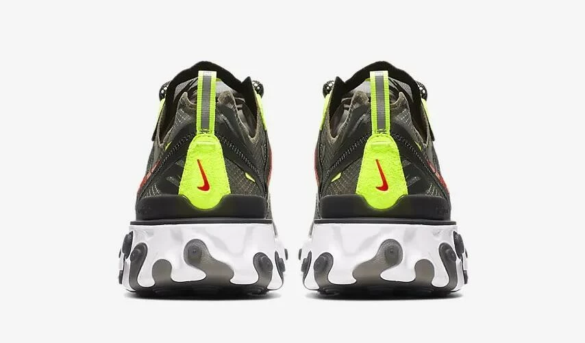 Nike React Element 87 Medium Olive Black Volt Bright Crimson CJ4988-200 - Image 3
